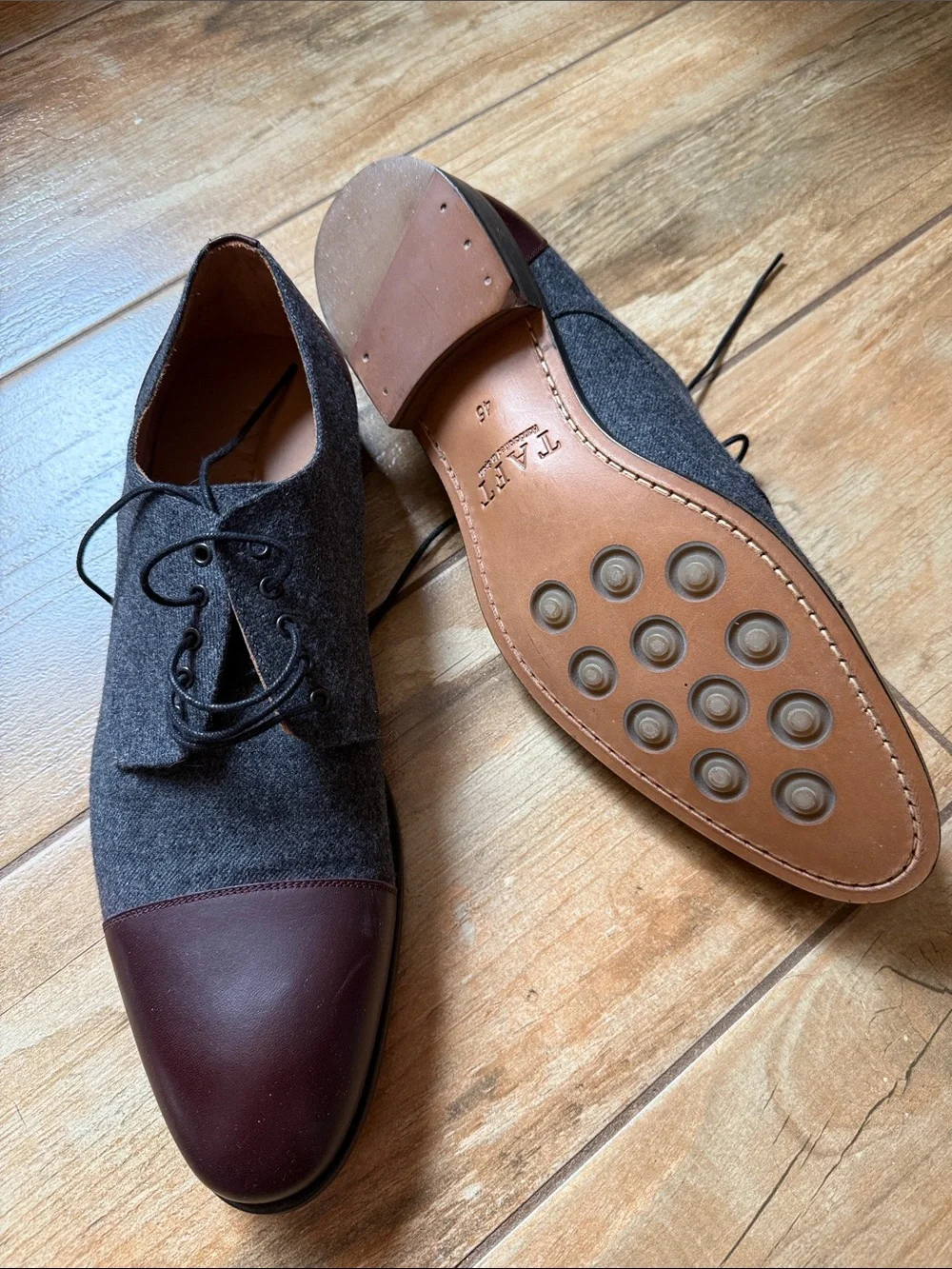 Taft The Jack Oxford Lace Up Shoe Gray Oxblood